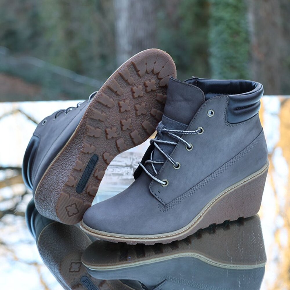 Timberland Amston Wedge 6 Inch Boots Grey - Picture 4 of 13